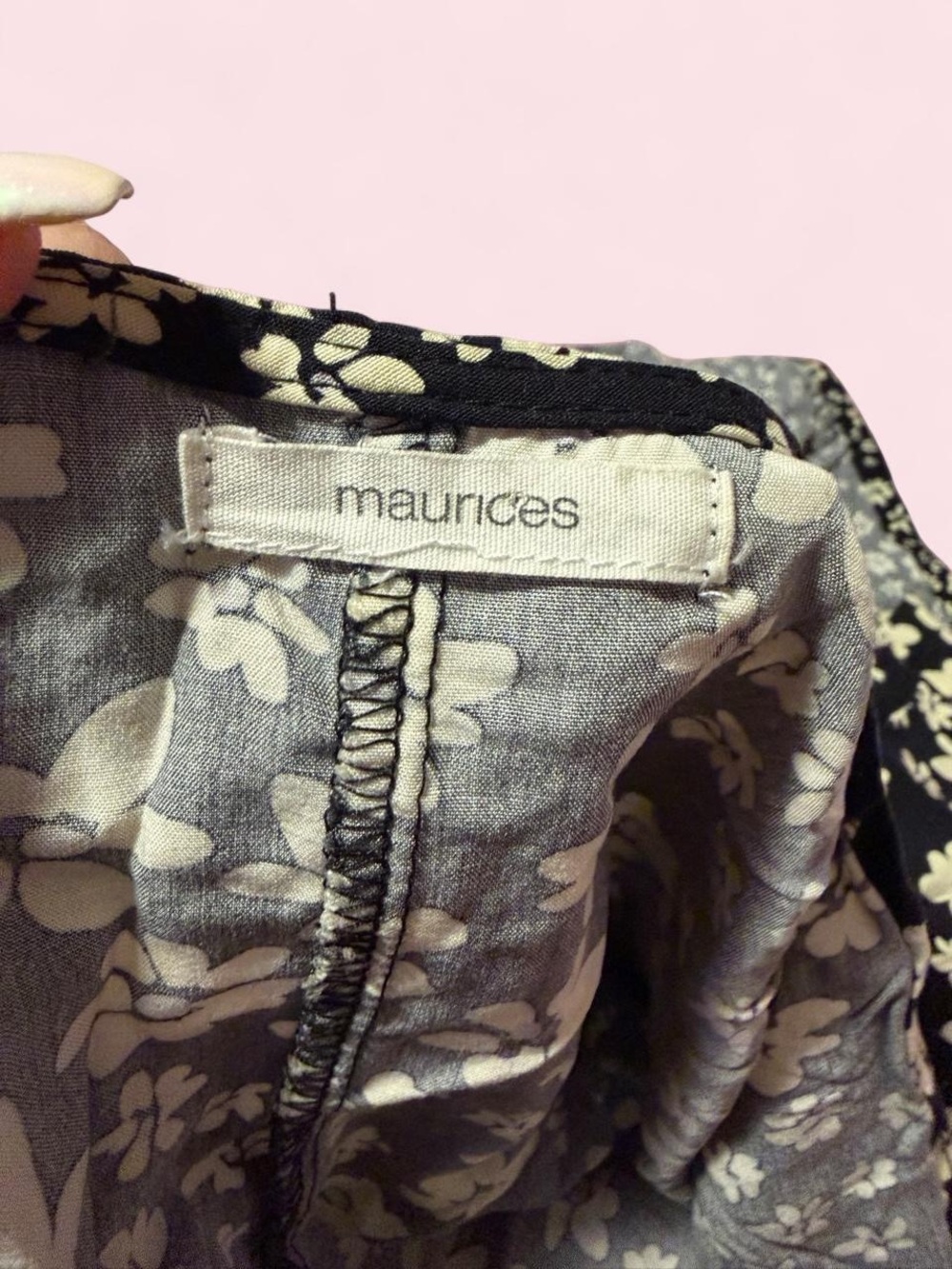 Maurices Black Floral Open Front Cardigan - Picture 3 of 4